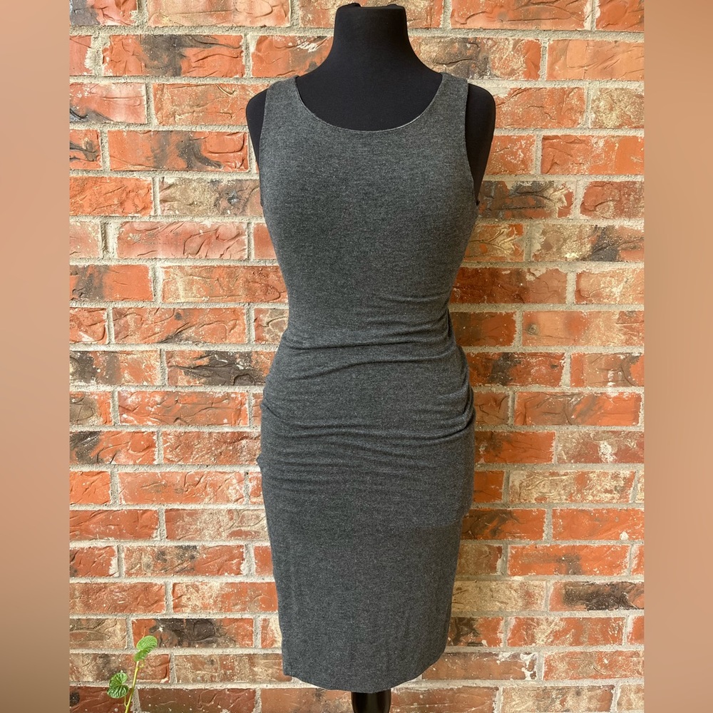 Stella Luce Charcoal Gray Midi Bodycon Dress